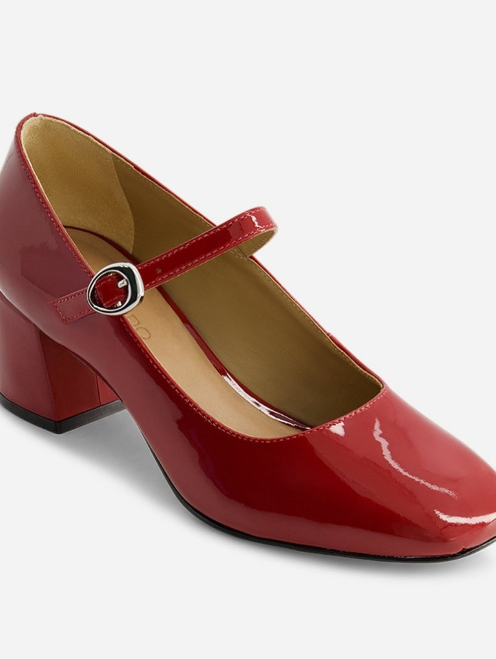 Bernardo Ancona Mary Jane Heel Dark Red Soft Patent Leather
